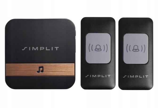 DZWONEK BEZPRZEWODOWY 611 DO DRZWI FURTKI WODOODPORNY + 2x NADAJNIK IP44 Marka Simplit