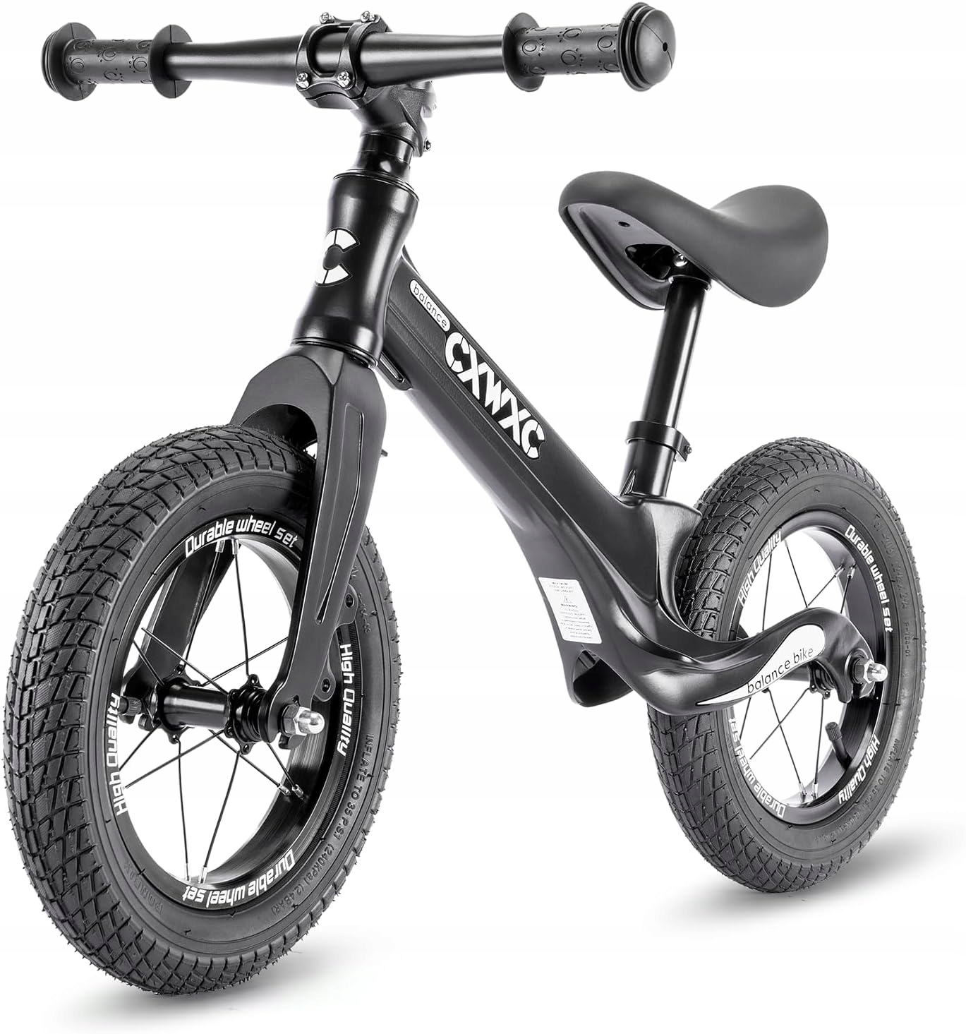 Cxwxc Rowerek biegowy dziecięcy od 2 lat, do 30 kg 12" czarny