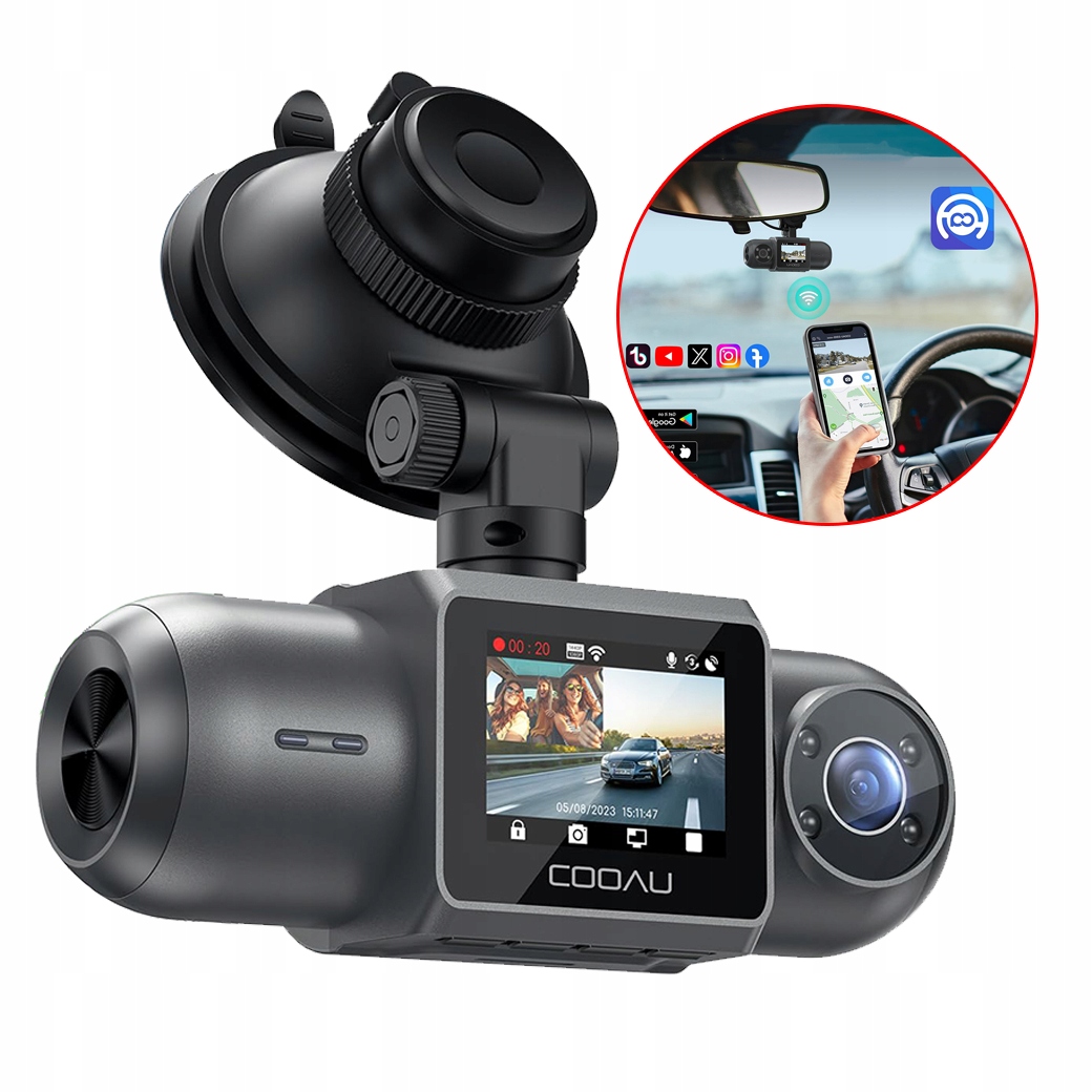 Automobilová Kamera Dual 4K Wifi S Gps Video Rekordérem, Mobilní Aplikace