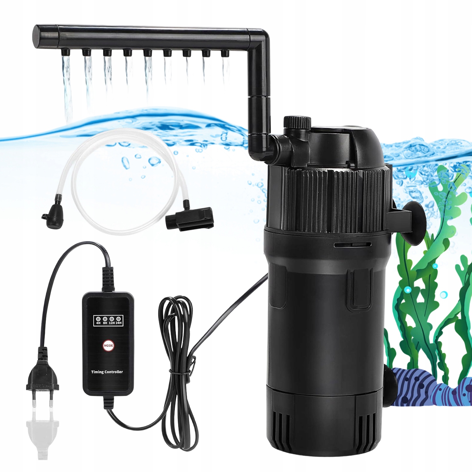 Filtr Do Akvária 5V1 Trojité Filtrování Uv 400 L/h Tichý