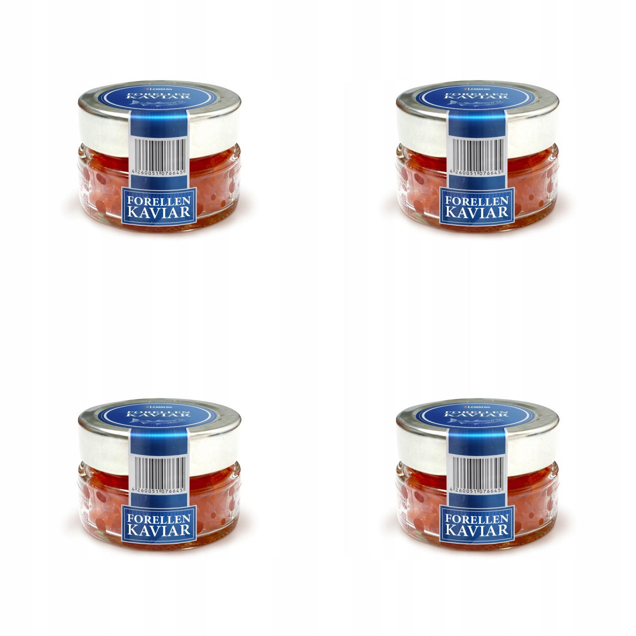 Kawior czerwony z ikry pstrąga tęczowego 4 x 50 g Lemberg