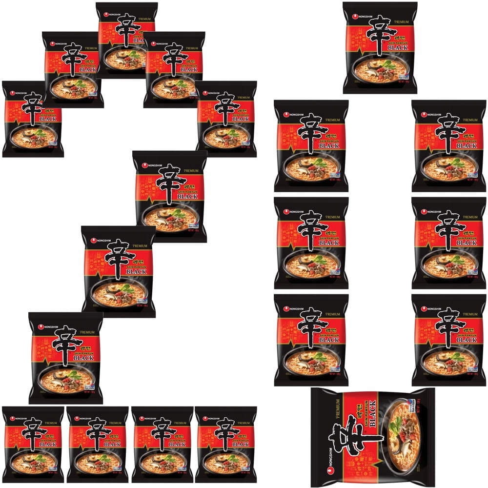 20x Koreańska Zupka Instant Shin Ramyun Black Ostra Hot 130g Nong Shim