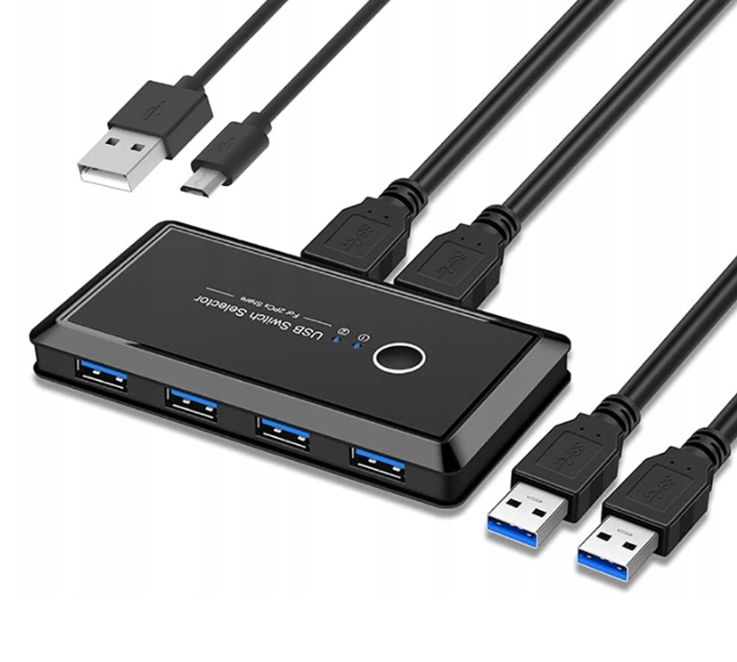 Switch Selector przełącznik KVM USB 2x4 USB 3.0