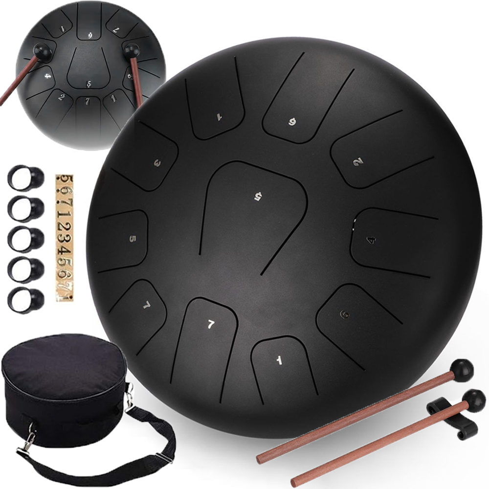 Ocelový Hudební Jazykový Buben 10" 11 Tónů, Profesionální, S Taškou