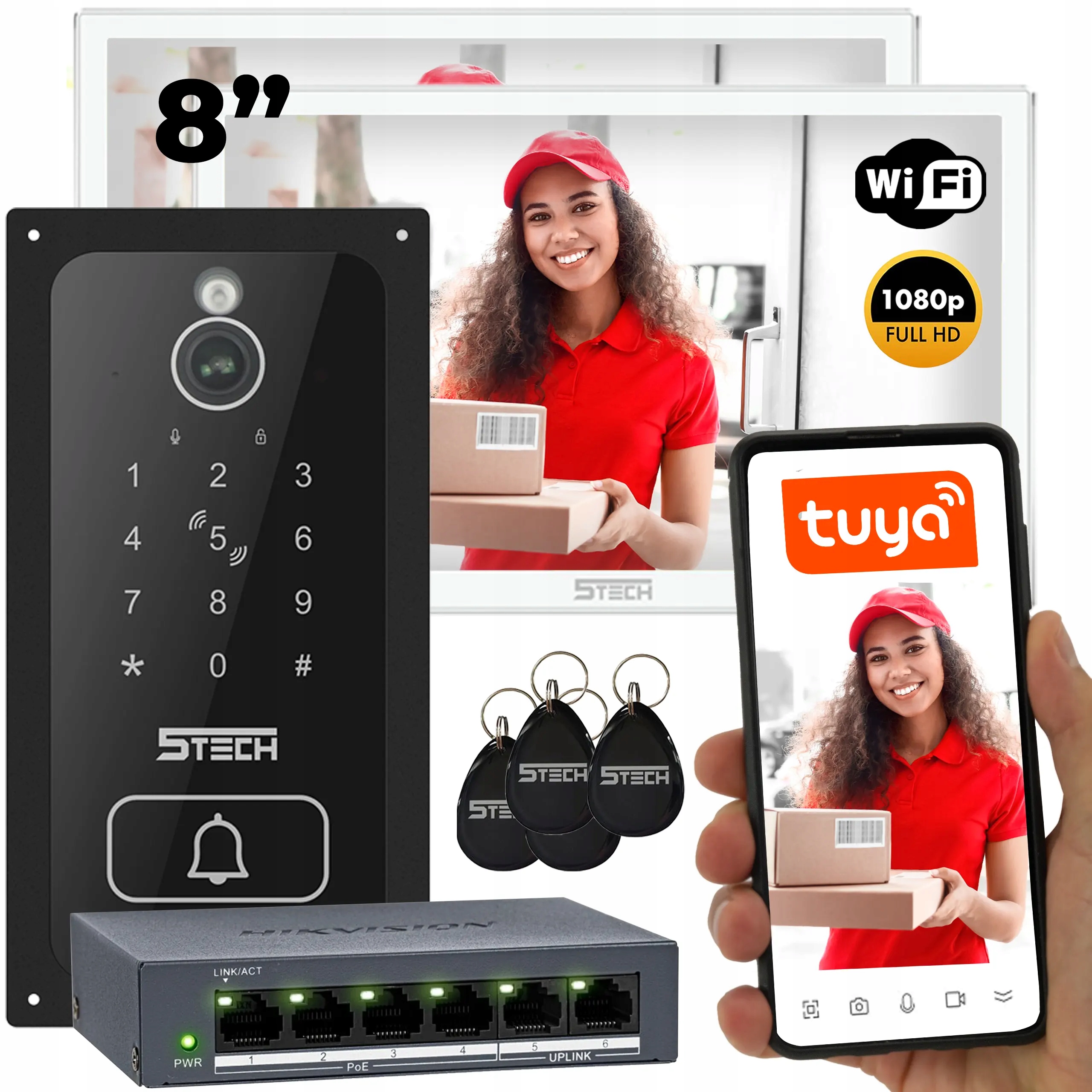 Wideodomofon na skrzynkę pocztową 5TECH 2 monitory Vermis Plus (w) 8" 83243