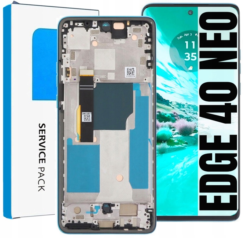 Displej Pro Motorola Edge 40 Neo Originál Obrazovka Rámeček Modrý