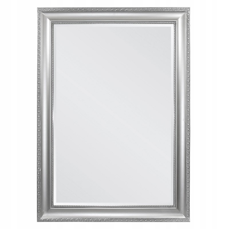 

Lustro Fazowane Srebrne Drewniane 100x70cm Ścienne