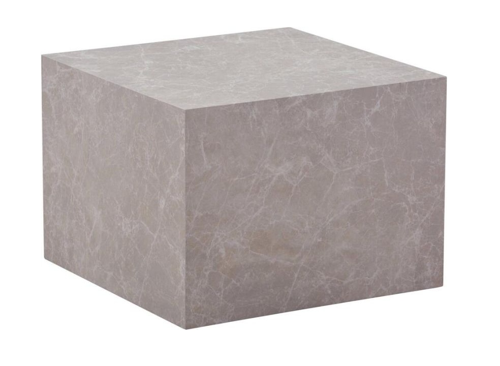 Bočný Stolík Pomocná Kocka 40X40X45,5 CM Béžová Moderná Mdf Loft