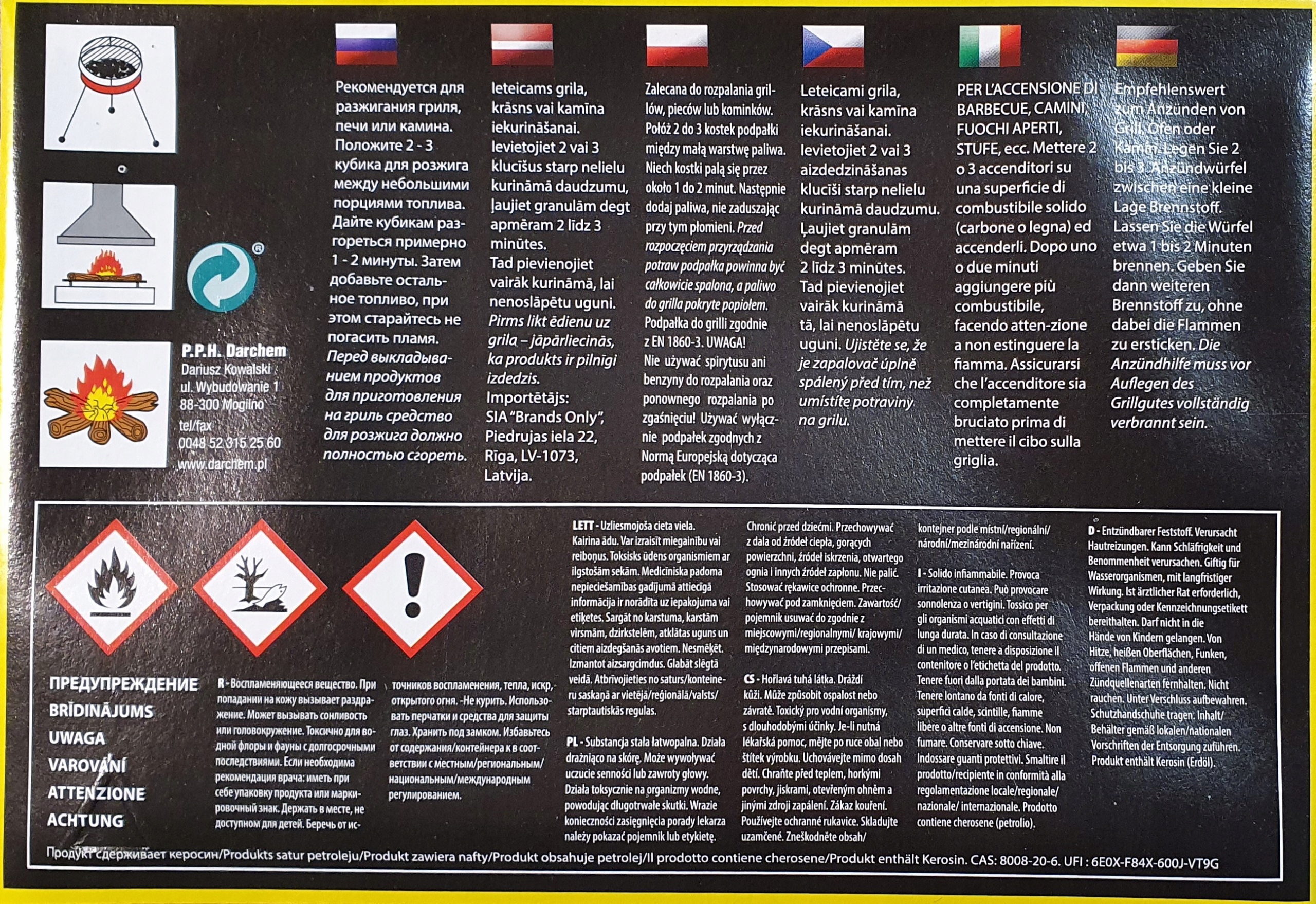 ROZPAŁKA PODPAŁKA DO GRILLA KOMINKÓW PIECÓW OGNISKA BIAŁA 32 KOSTKI WYDAJNA Kod producenta 5901445705404