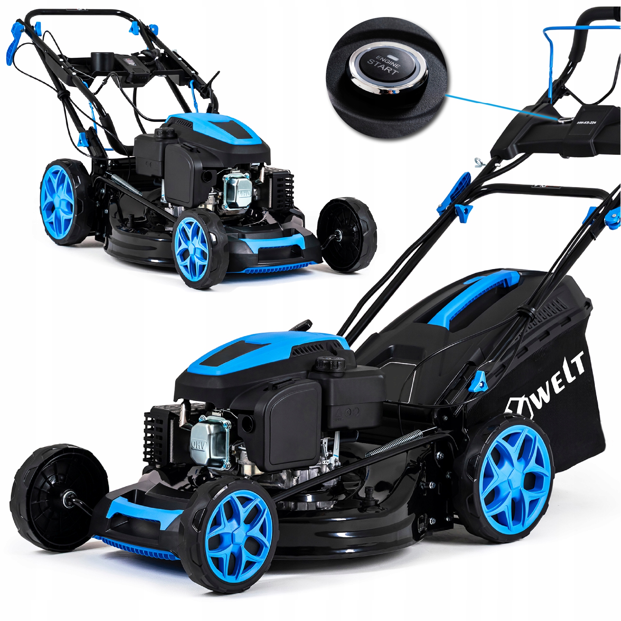 KOSIARKA SPALINOWA POTĘŻNA 224CC ROZRUSZNIK NAPĘD 53CM MULCZOWANIE 9W1