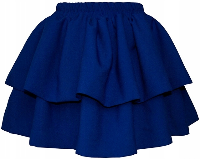 

Rozkloszowana spódnica,falbany,warstwy, chabrowa