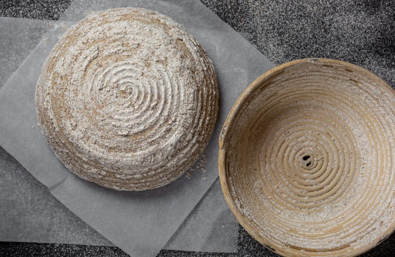 KOSZYK FORMA DO WYRASTANIA CHLEBA RATTAN PIECZYWA SERWOWANIA PIEKARNI 25 cm Kolor beżowy