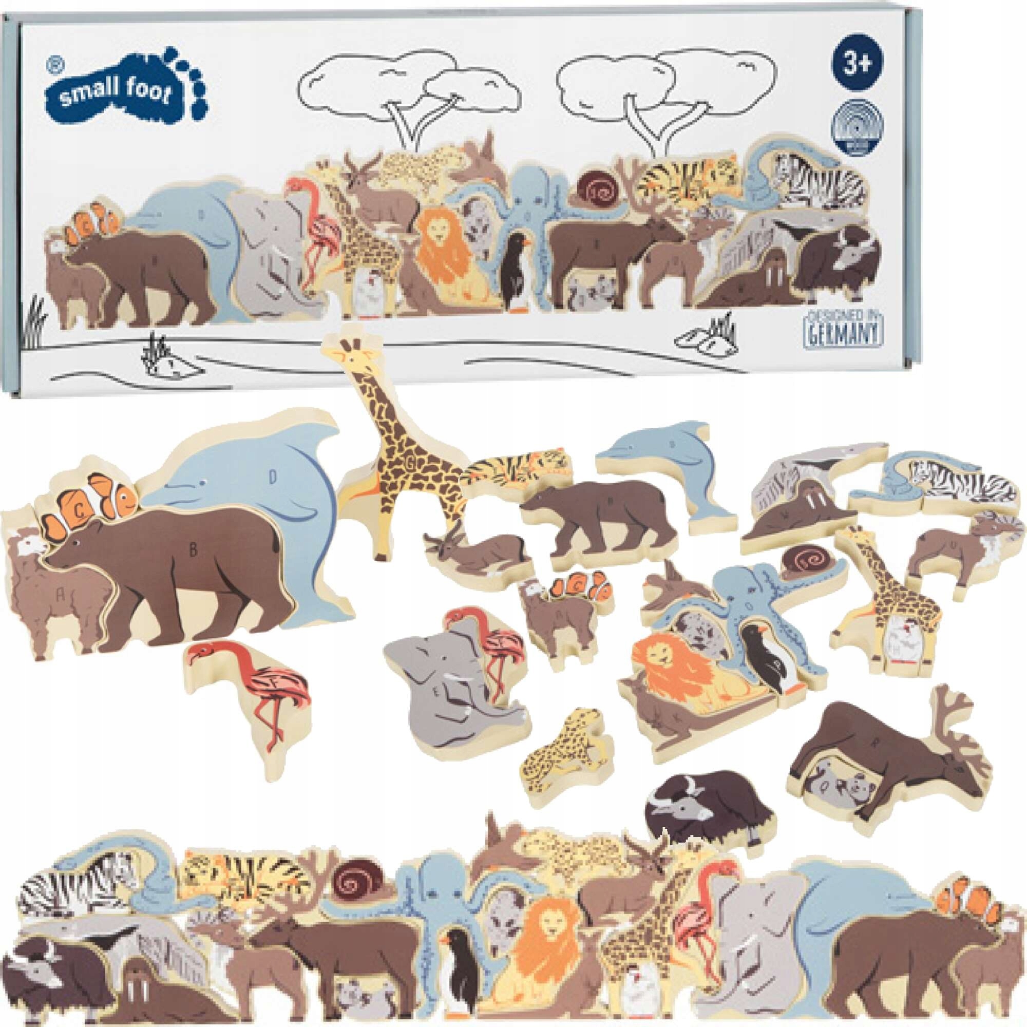 DREWNIANE PUZZLE ZWIERZĄTKA UKŁADANKA ZOO DLA NAJMŁODSZYCH SMALL FOOT