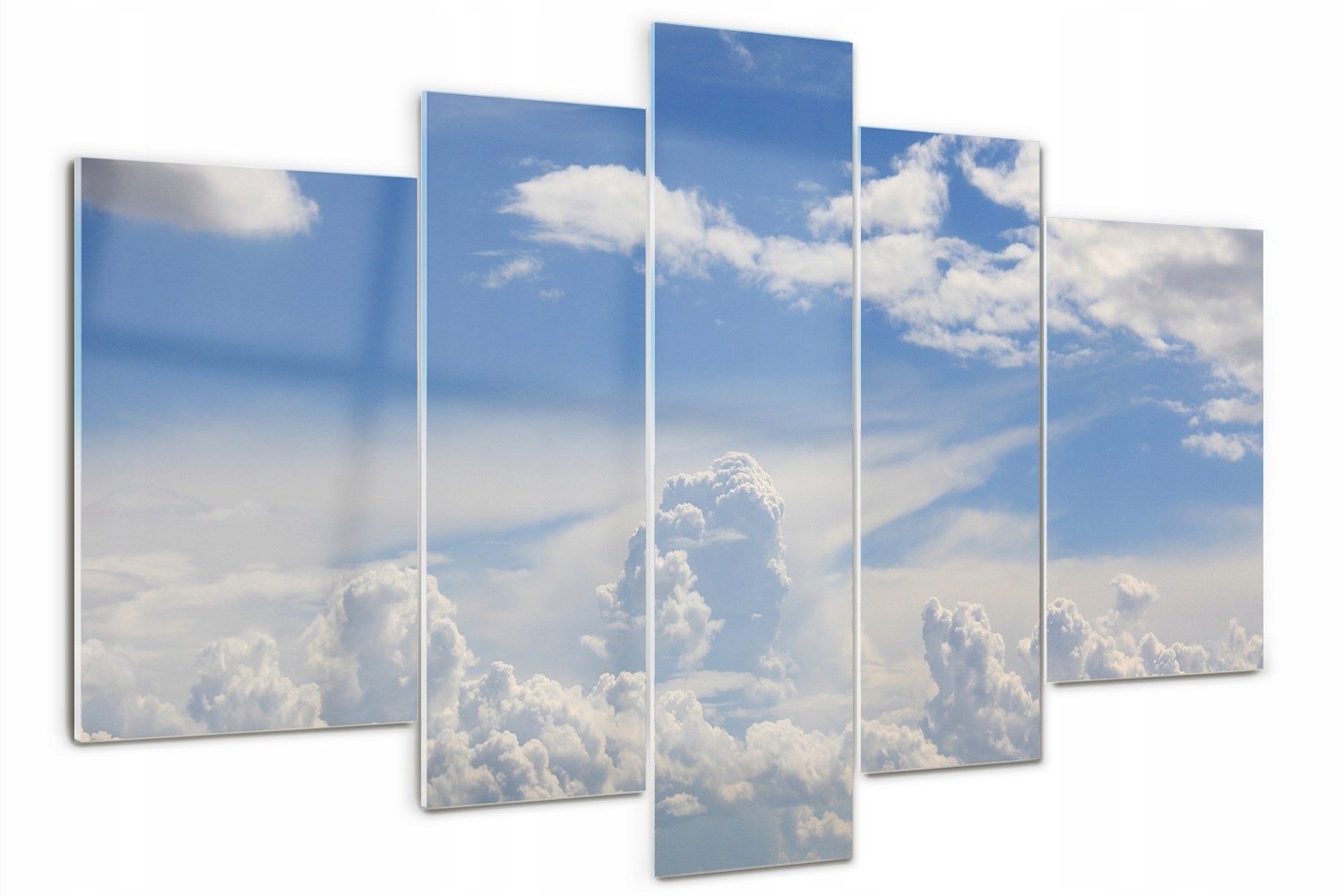 Sklenený obraz Triptych na stenu Mraky na oblohe