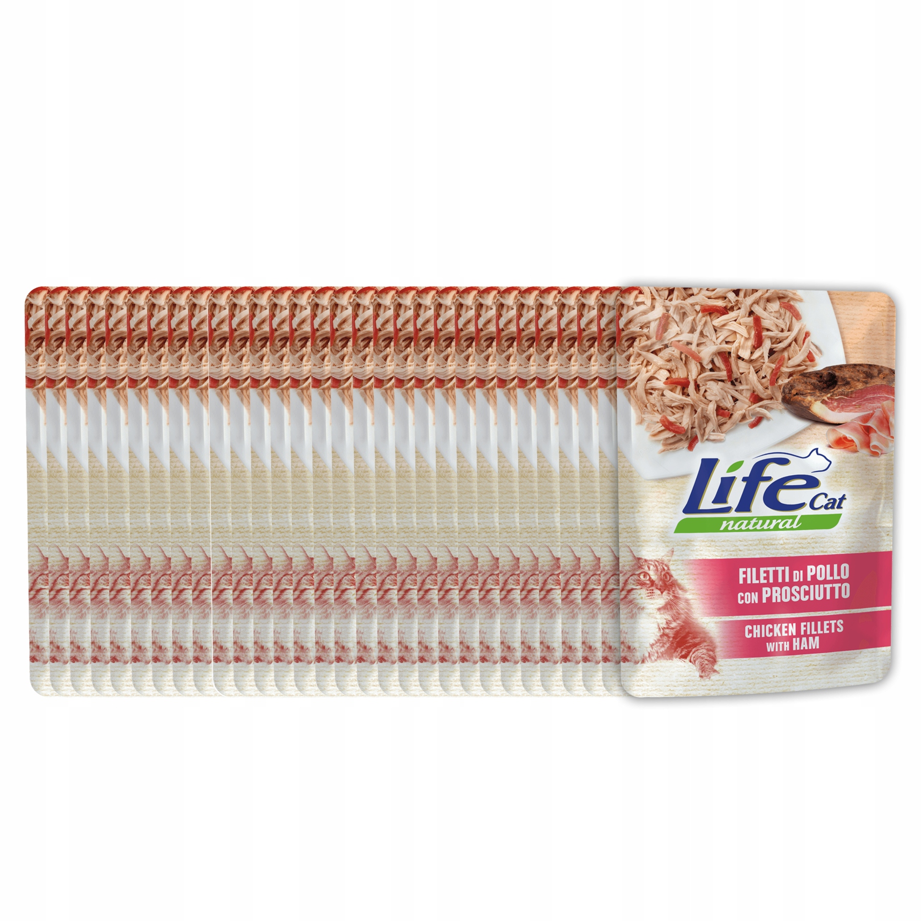Levně Life Cat Natural Krmivo pro kočky kapsička Set 30x70g Kuře šunka