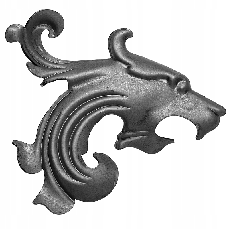 

głowa z blachy ornament kuta (180x170x2 mm) prawa
