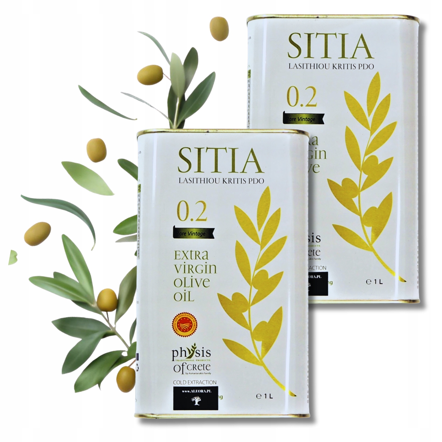 Physis Grecka Oliwa z Oliwek Extra Virgin Sitia 0,2% Evoo 2x1L data 03/28