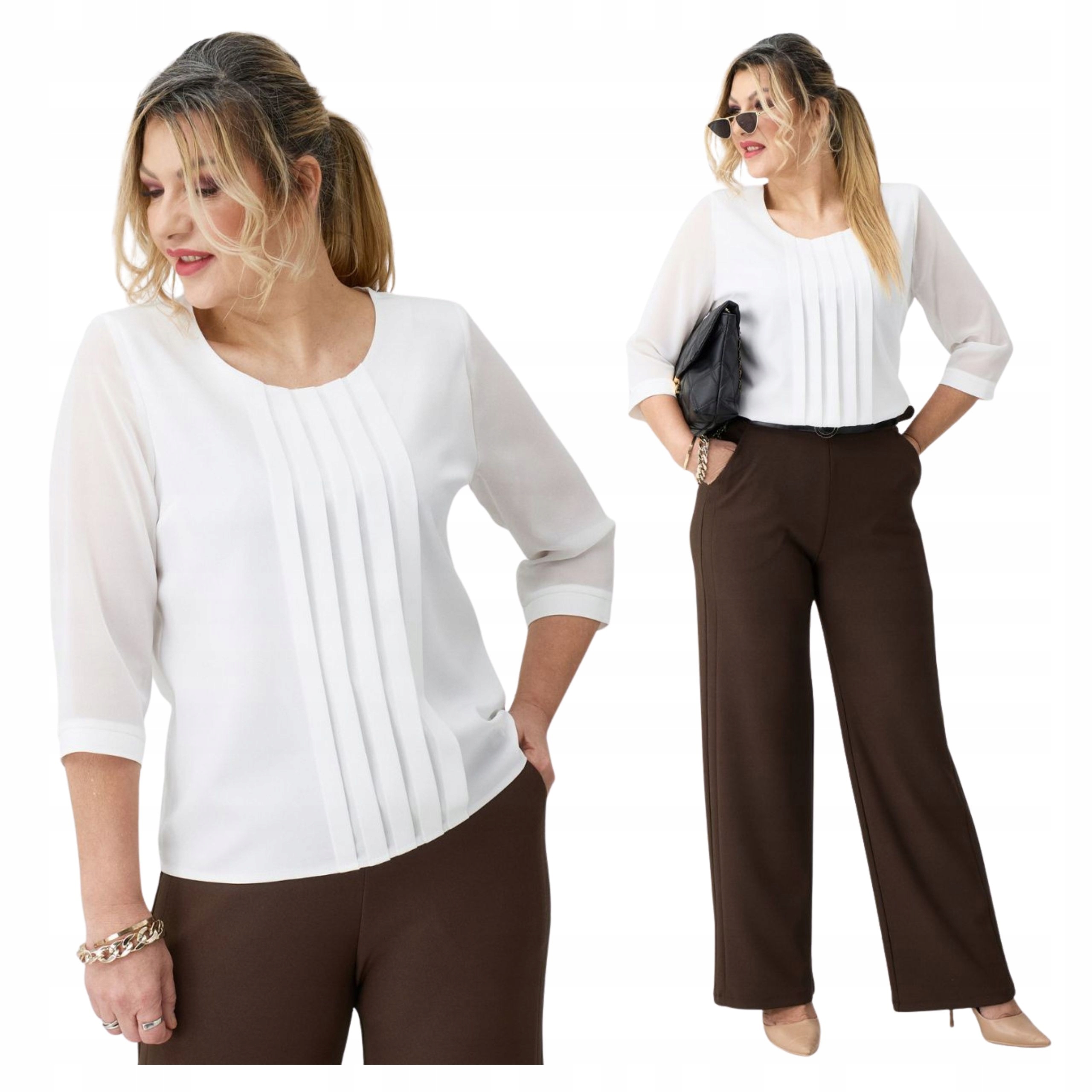 Bluzka damska wizytowa Polski Producent duże rozmiary koszulowa