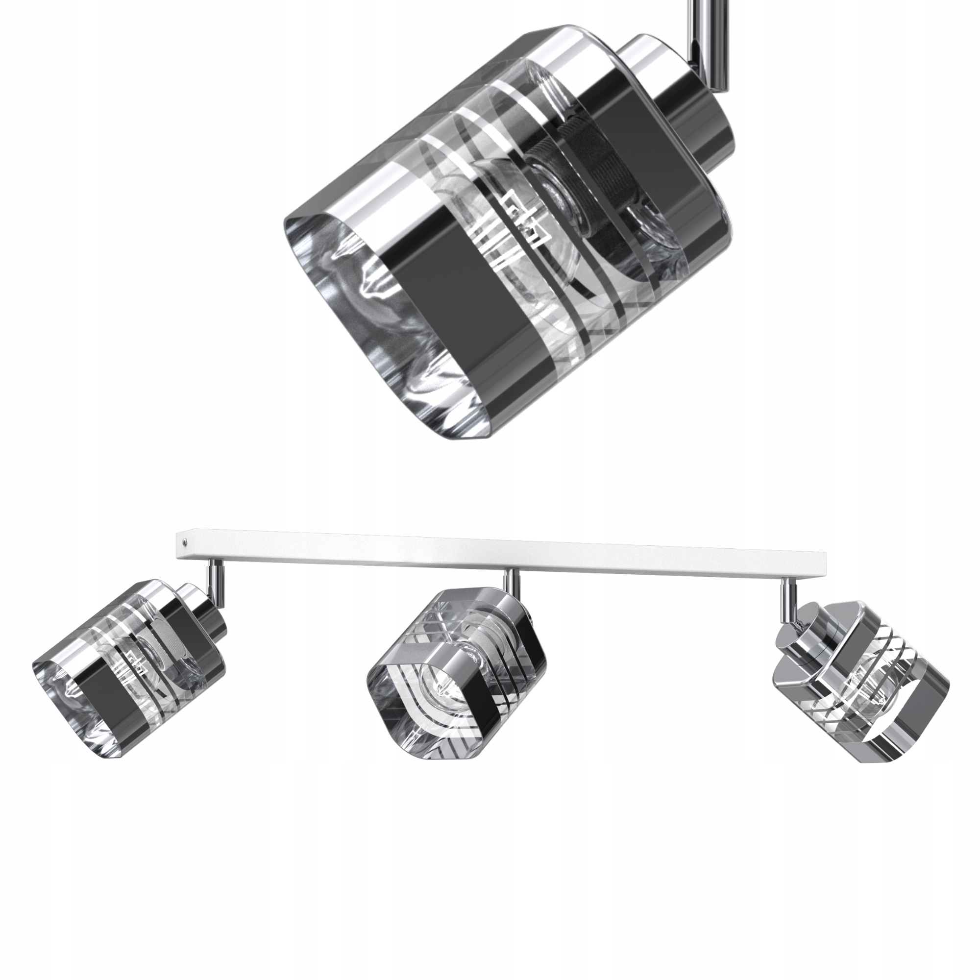 Stropní Svítidlo Stropní Svítidlo Skleněná E27 Chromované Stínidlo 3-BODOVÁ Polská Led Lampa