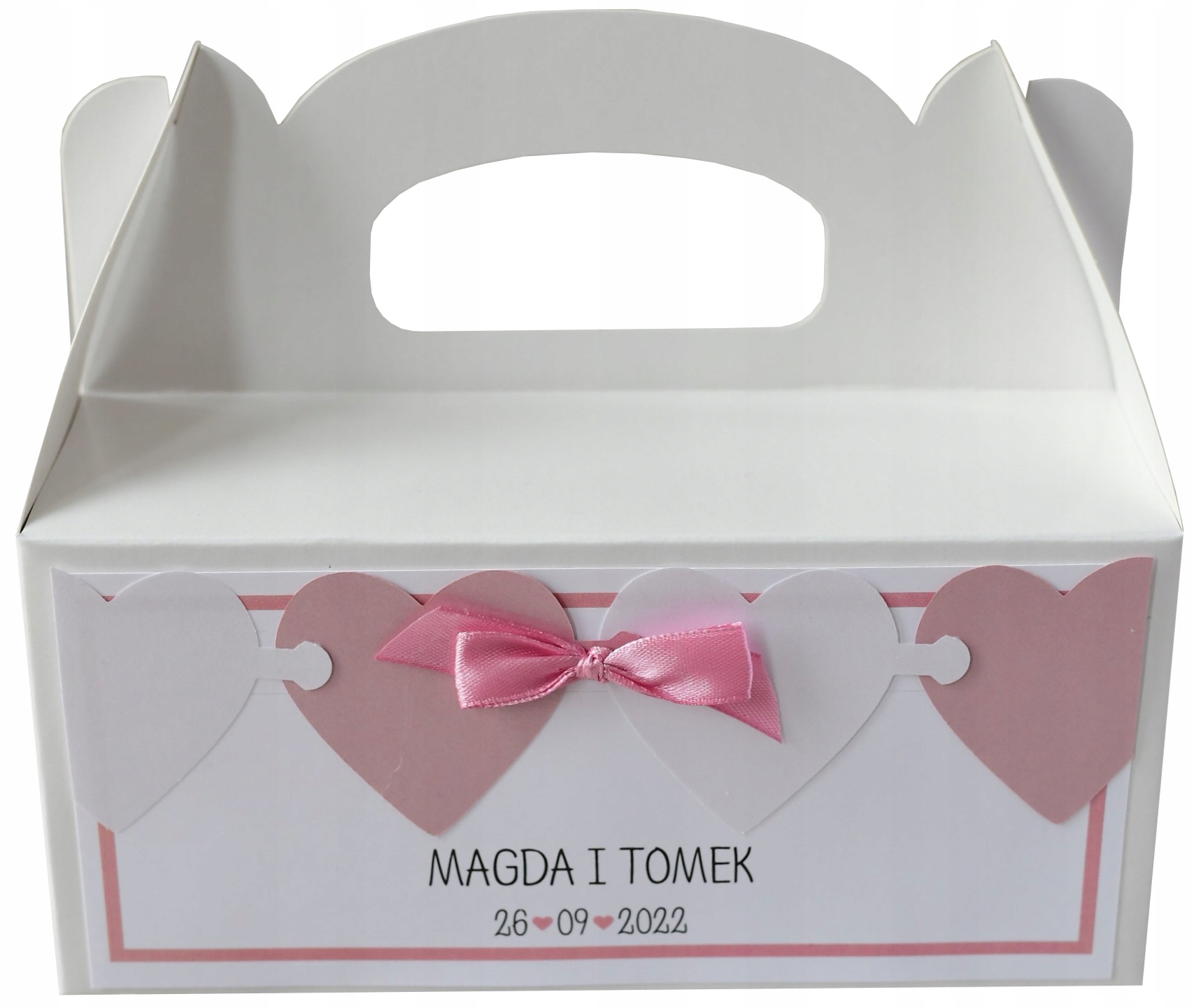 

personalizowane pudełko na ciasto, słodkości, pink