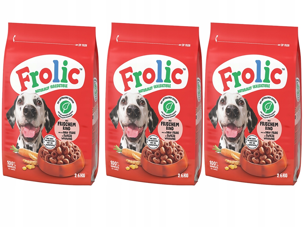 Frolic Hovězí Zelenina 3 x 2,6 kg