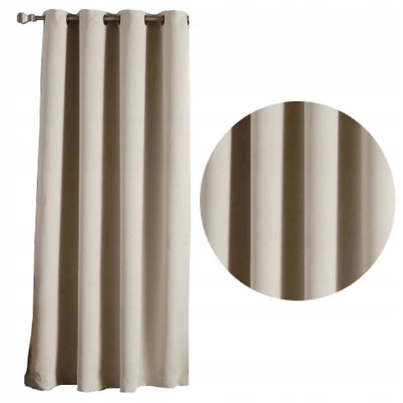 

Gruba Zasłona Blackout 145x245 Zasłony kremowy