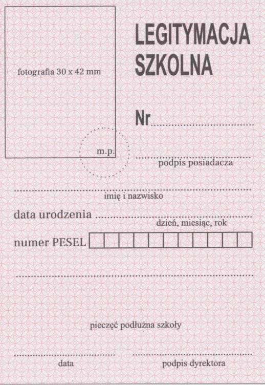 

Legitymacja Szkolna Dla Uczniów Szkół Podstawowych