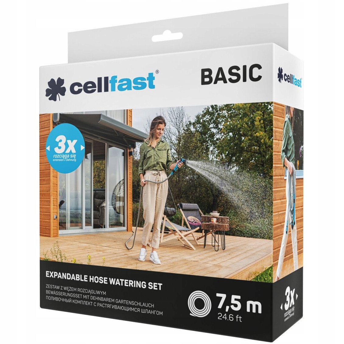 WĄŻ OGRODOWY ROZCIĄGLIWY CELLFAST 7,5m + PISTOLET Marka Cellfast