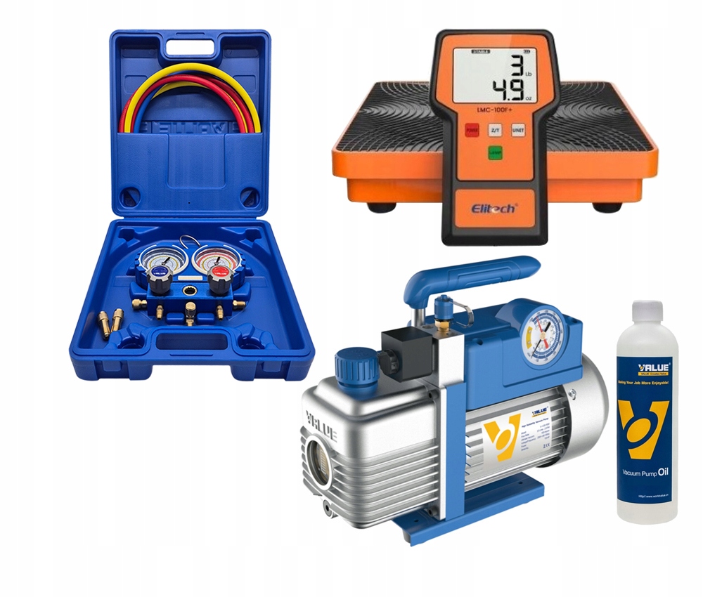 Vákuová Pumpa Value V-i125-R32 Manometre Value VMG-2-R32 Hmotnosť LMC100