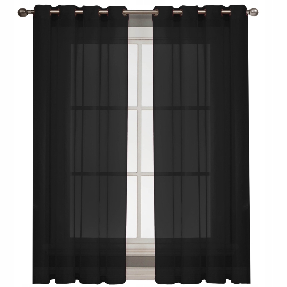 

Firana Gotowa Woal Przelotki 145x250 wys. czarny