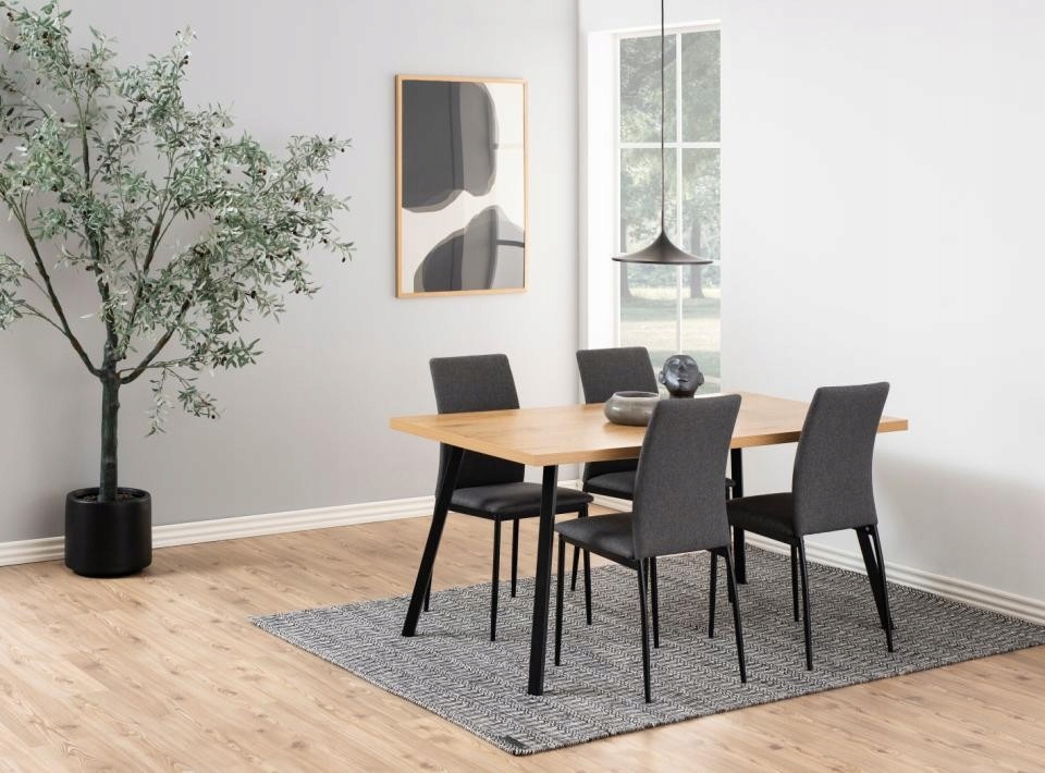 Stoličky Denima Sivé Grey Moderné Čalúnené Látka Sada (4KS)