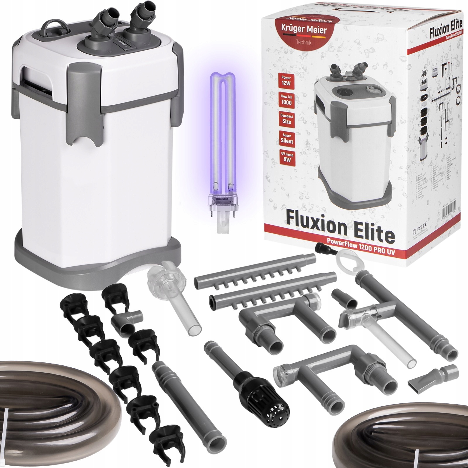 Levně Akvarijní Filtr Fluxion Elite 1200 Uvc Pro S Uv Lampou, Silný A Tichý Provoz