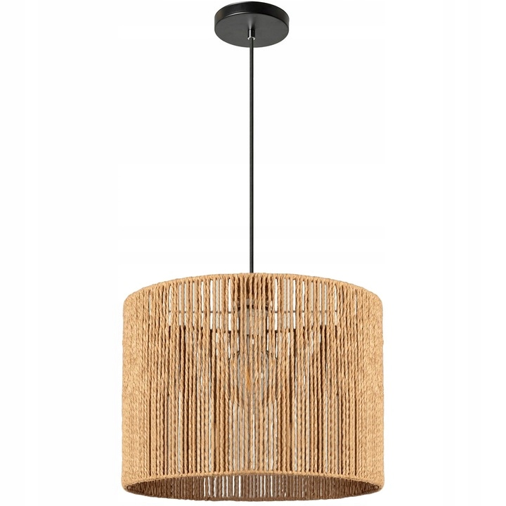 Lampa Wisząca Boho Naturalna Brązowa Sznurek Jutowy Pleciona 40cm APP1325