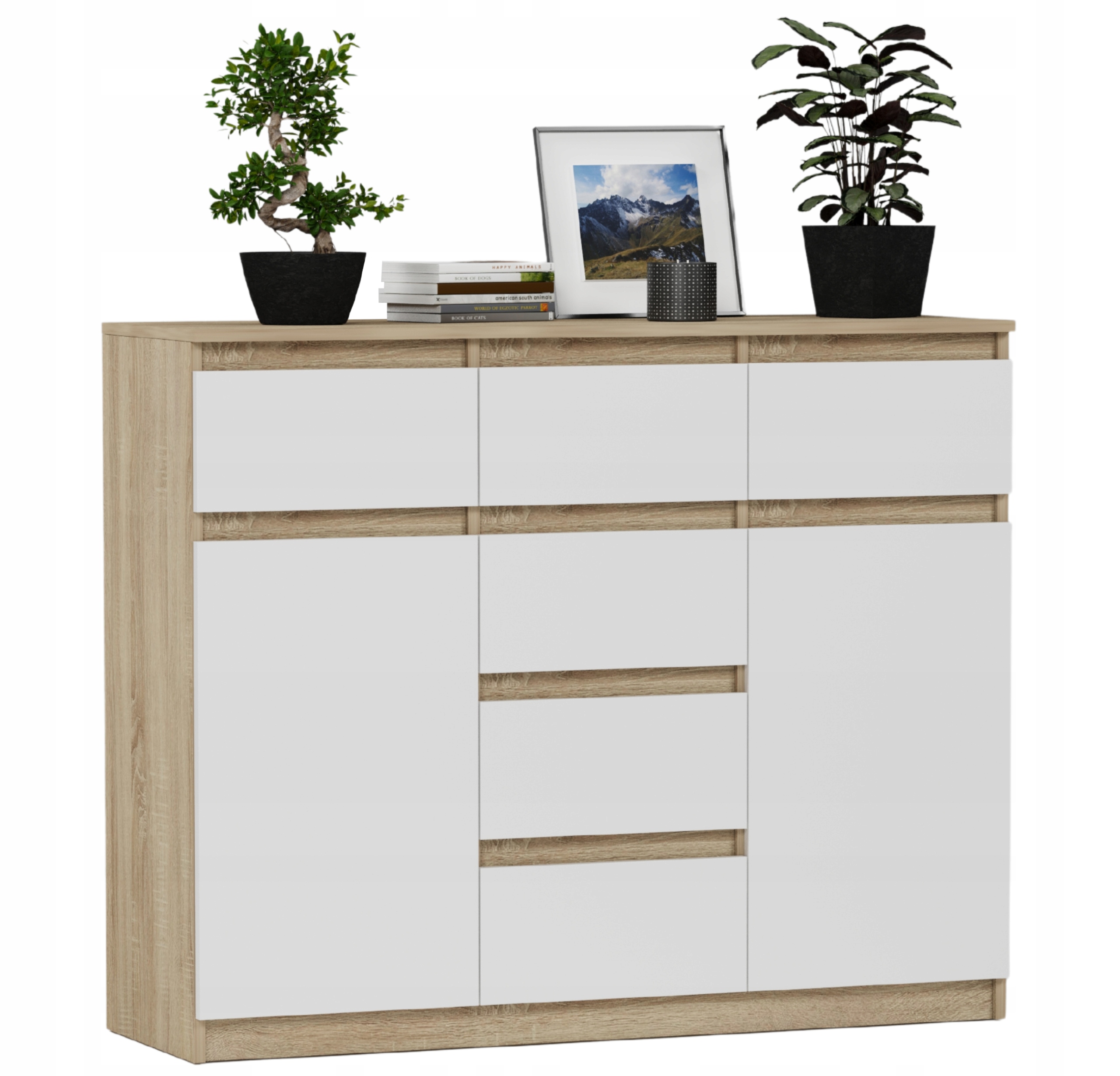 KOMODA 98CM SZAFKA 6 SZUFLAD SONOMA MIX S62D