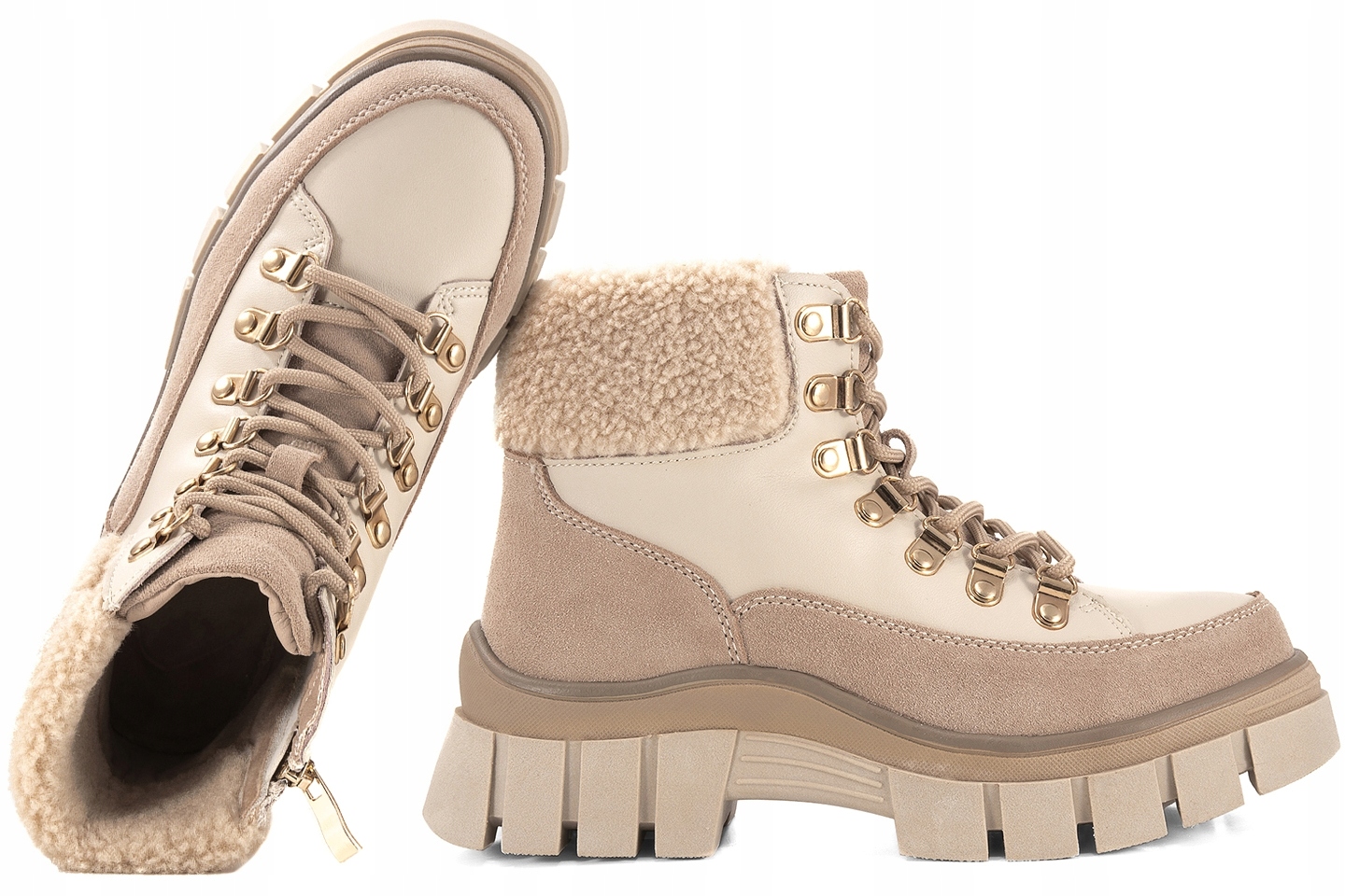 Filippo DBT6471 Zimní Boty Dámské Kotníkové Boty Zateplené Kůží béžové 37