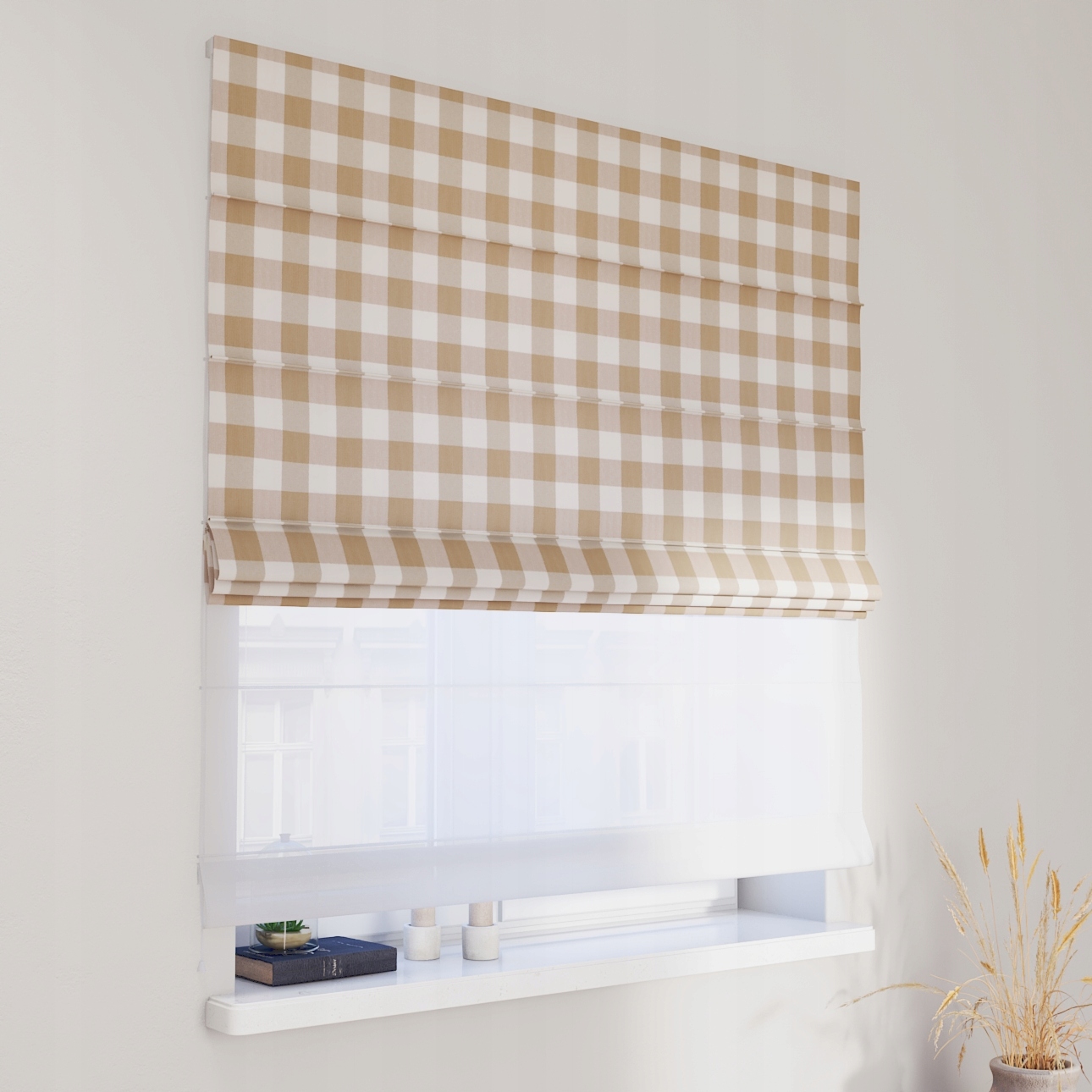 Hotová římská roleta Duo 120x160 cm béžová