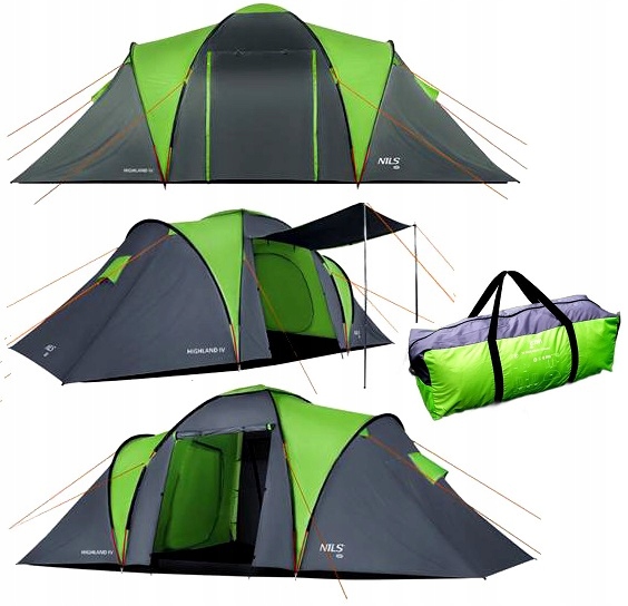 Namiot turystyczny kempingowy zielono-szary NC6431 Highland IV Nils Camp
