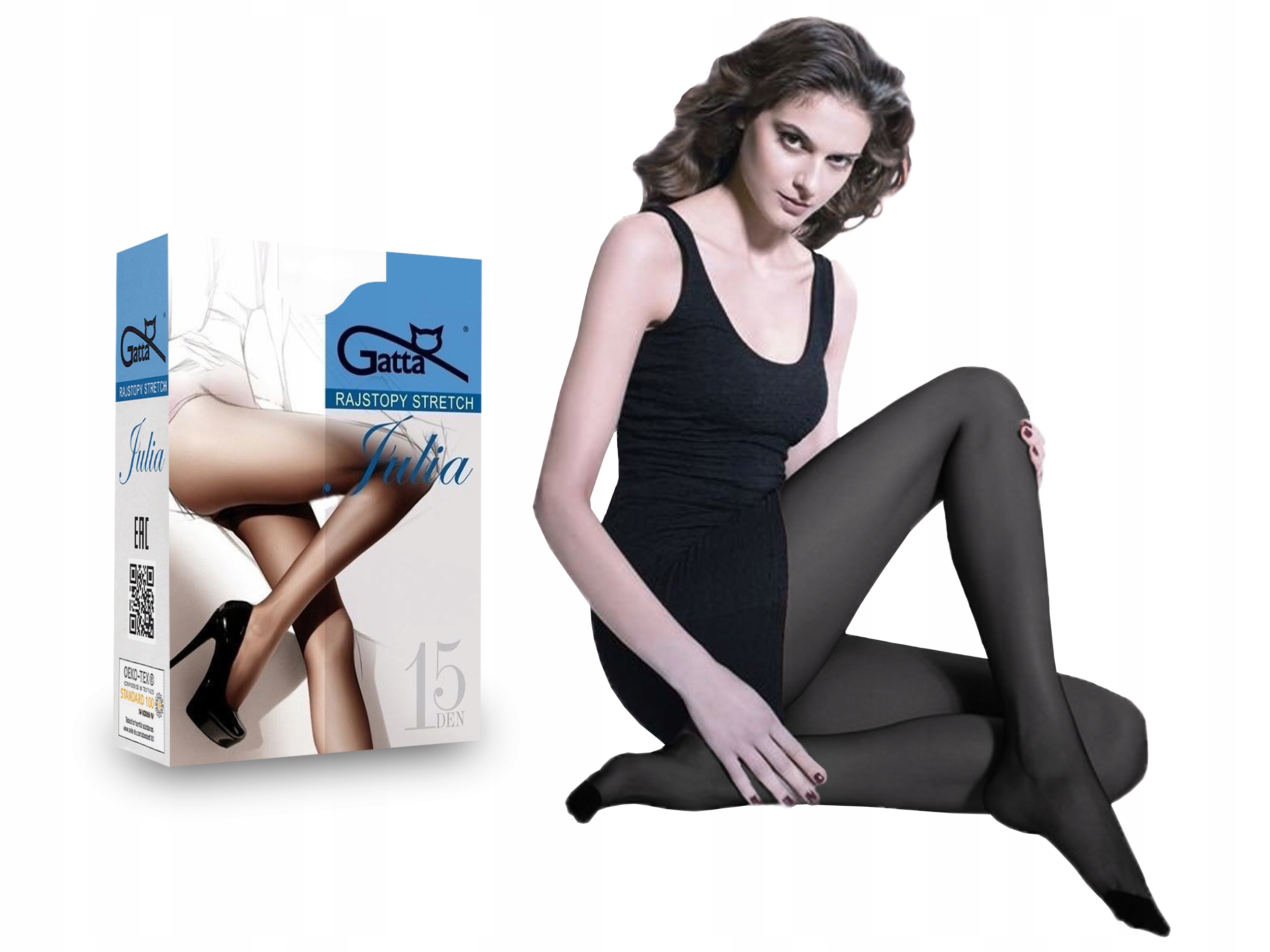 

Gatta rajstopy półmatowe Julia, 15 den, grafit 3-M