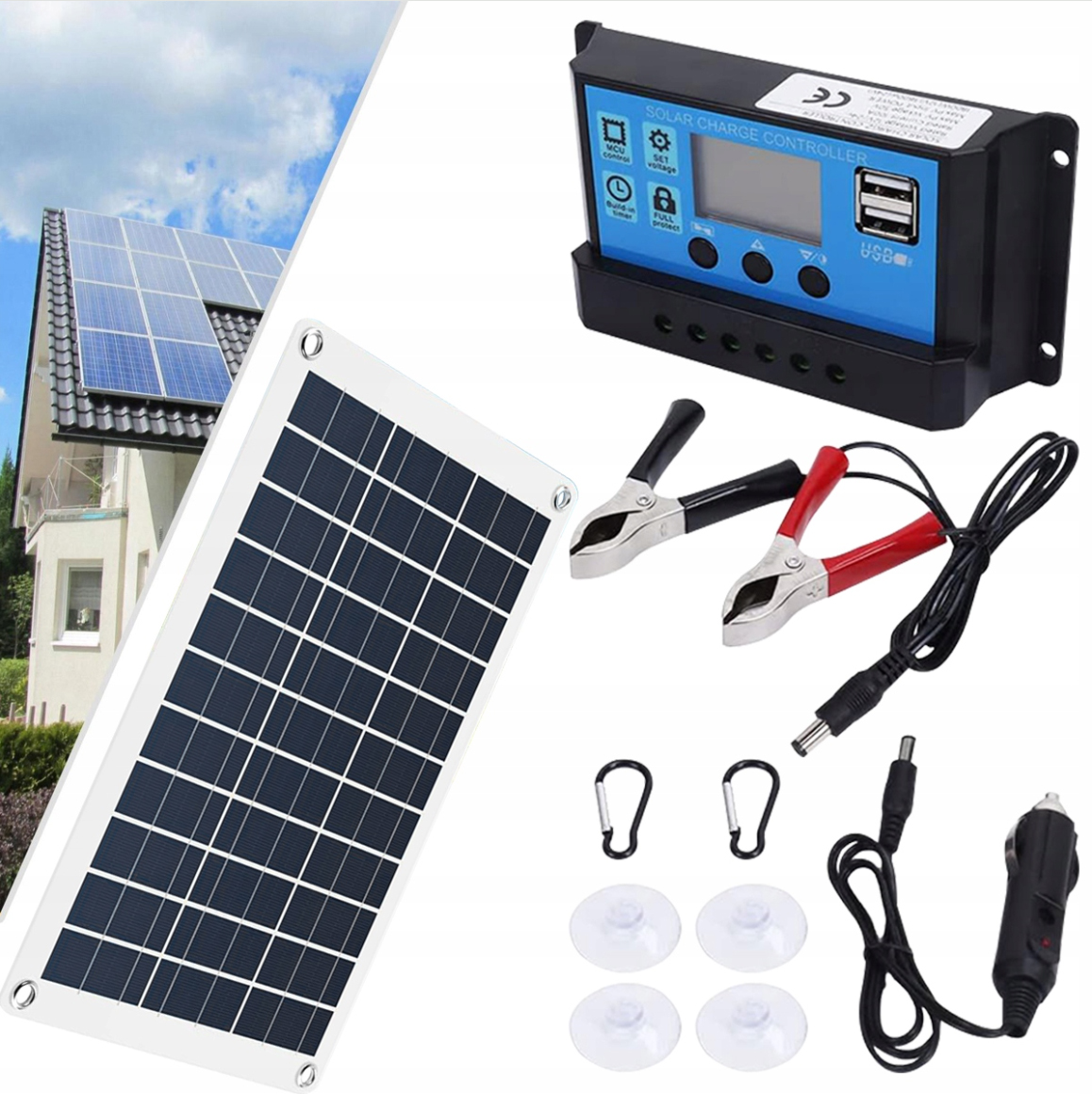 Solární Panel Solární Sada 20W Flexibilní Pro Obytný Vůz S Regulátorem