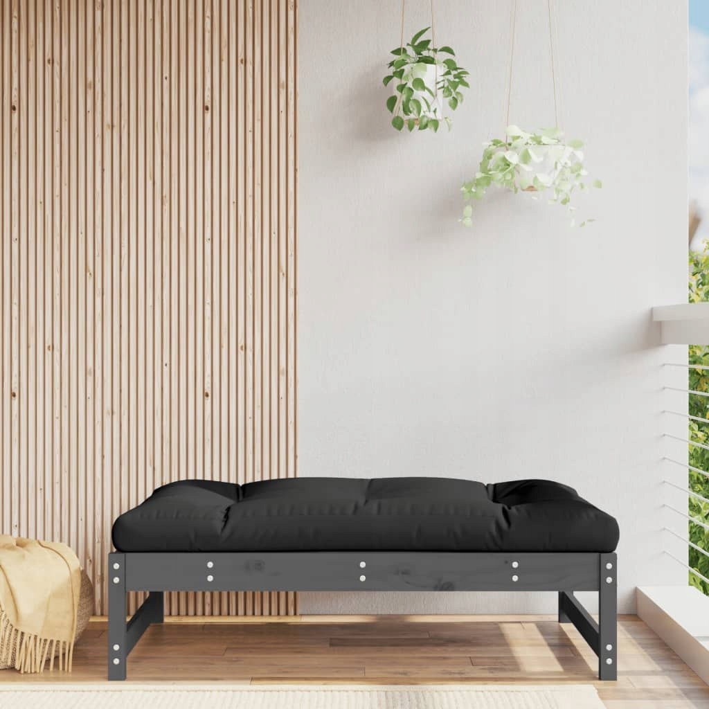 PODNÓŻEK OGRODOWY SZARY 120X80CM DREWNO SOSNOWE