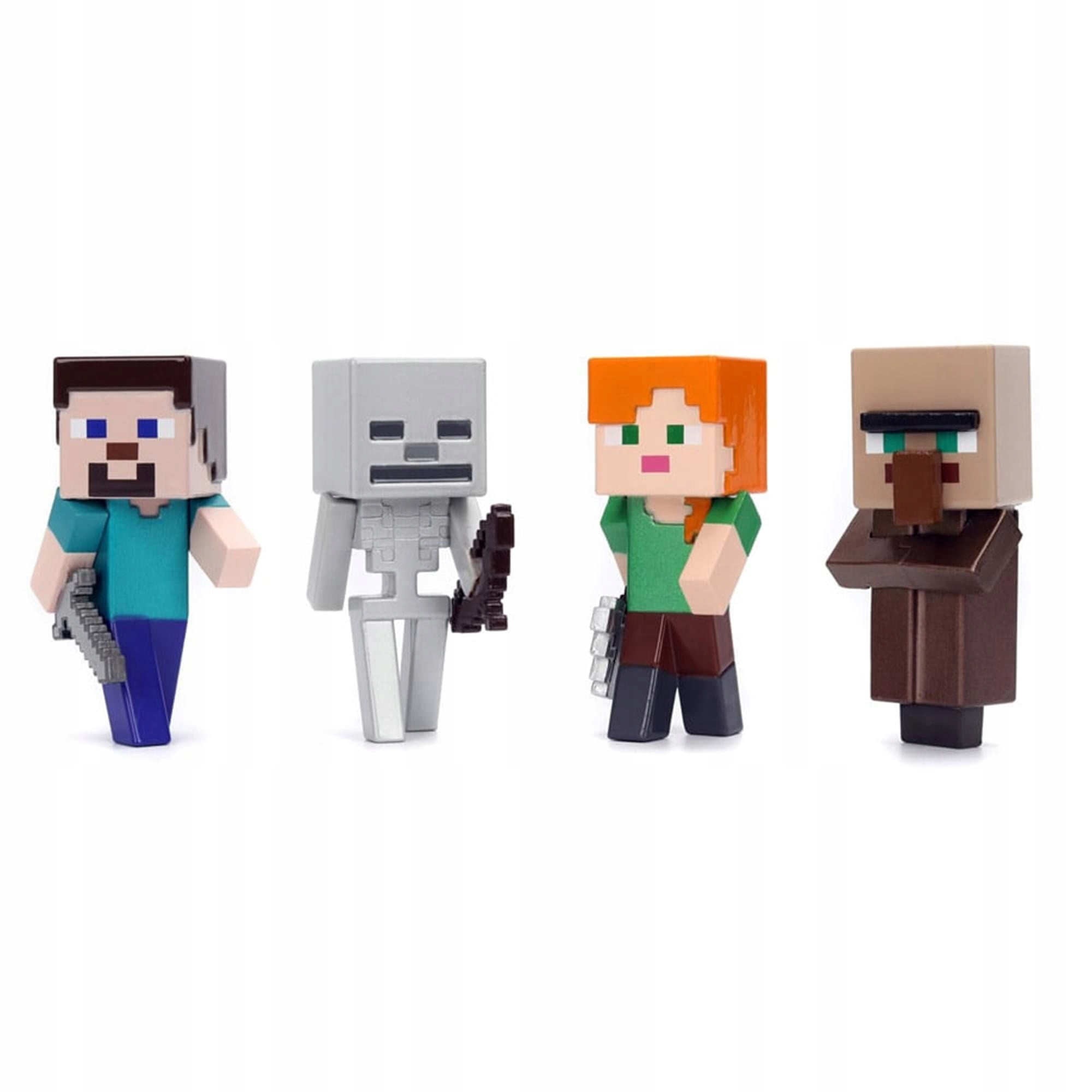 Jada Figurki Minecraft 6cm Zestaw 4szt Nowe Metalowe Kolekcjonerskie