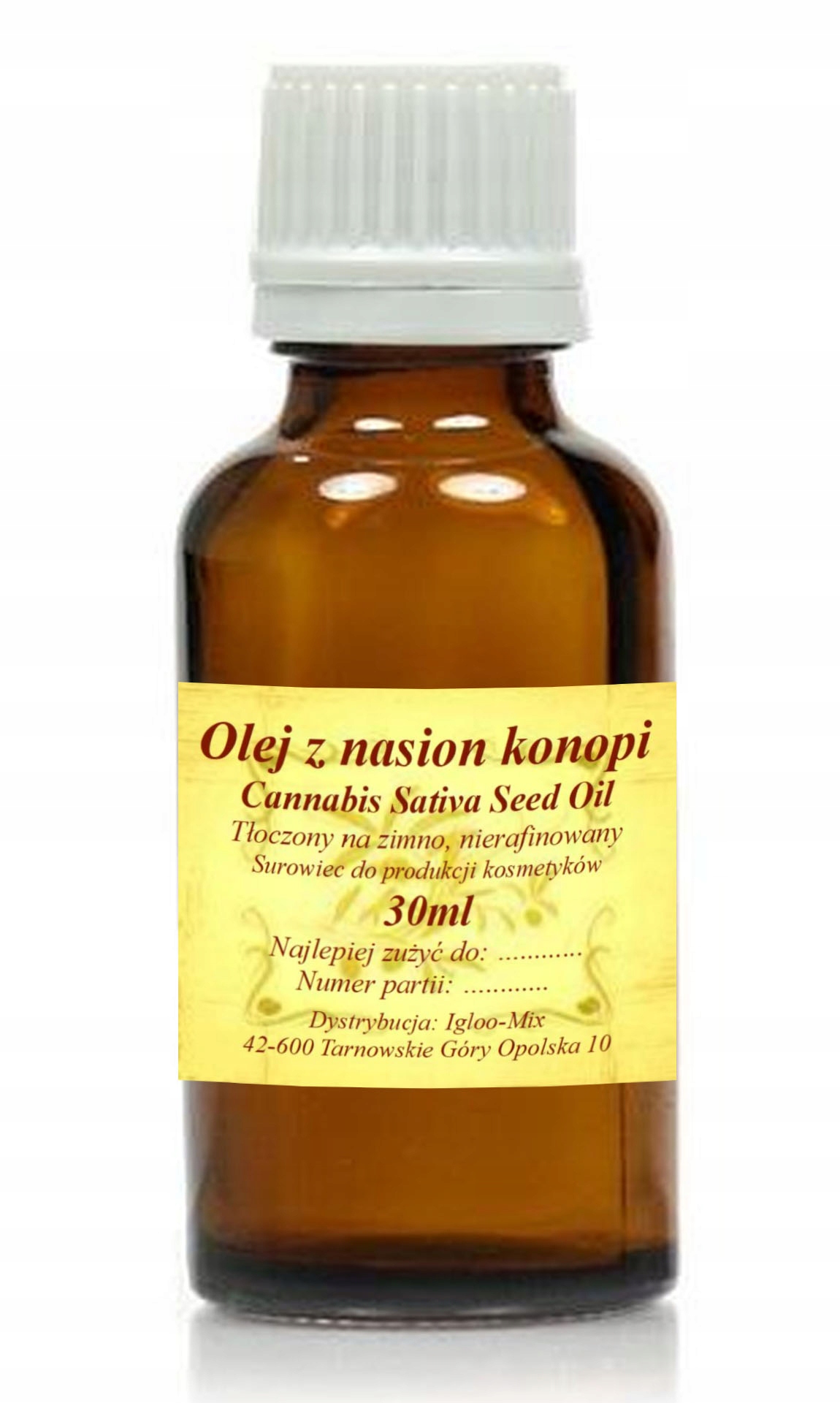 

Olej Konopny 30ml zimnotłoczony, nierafinowany