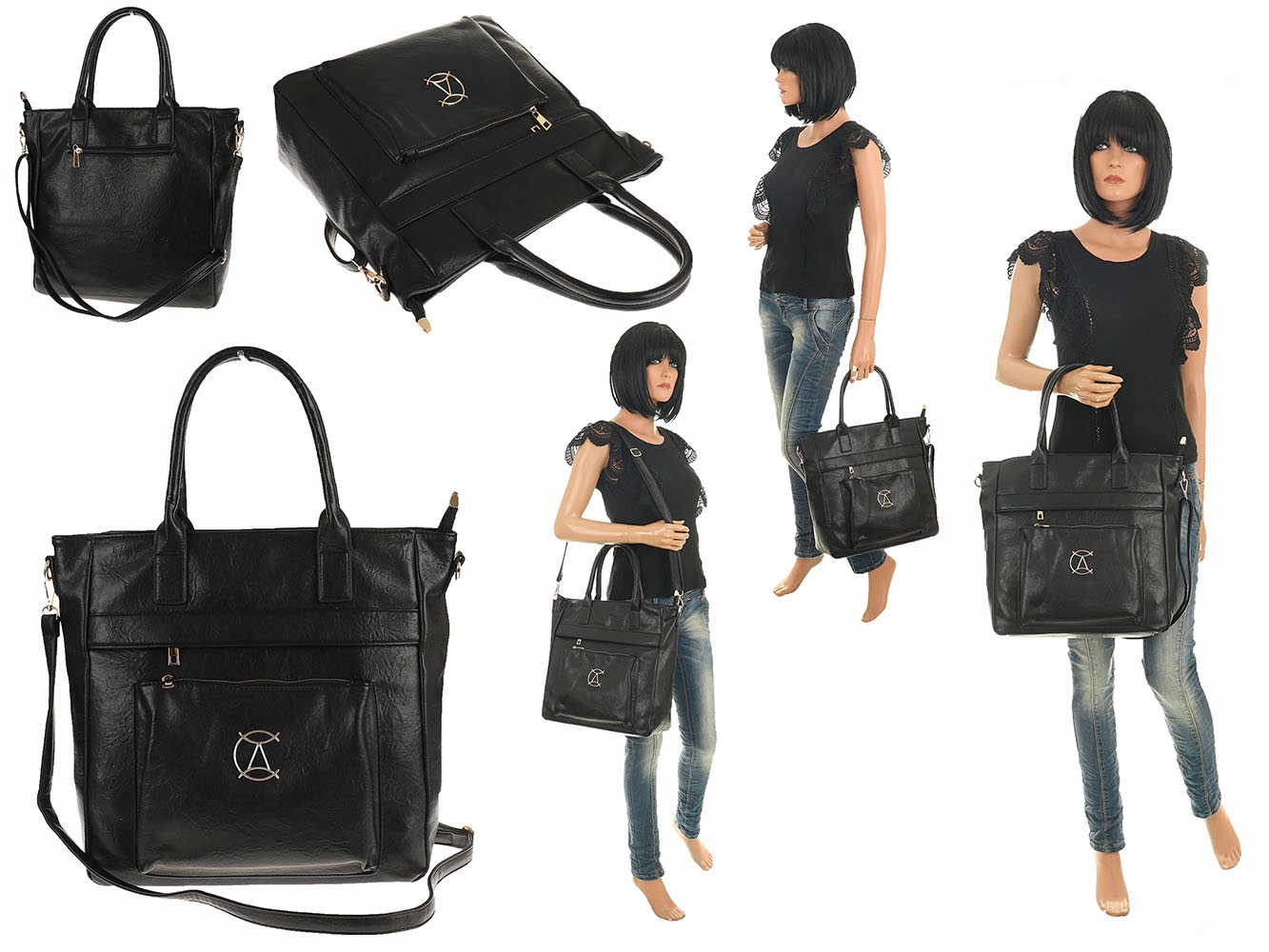 Torebka Damska teczka Modna Listonoszka na Ramię do ręki kuferek S2357 Styl miejski