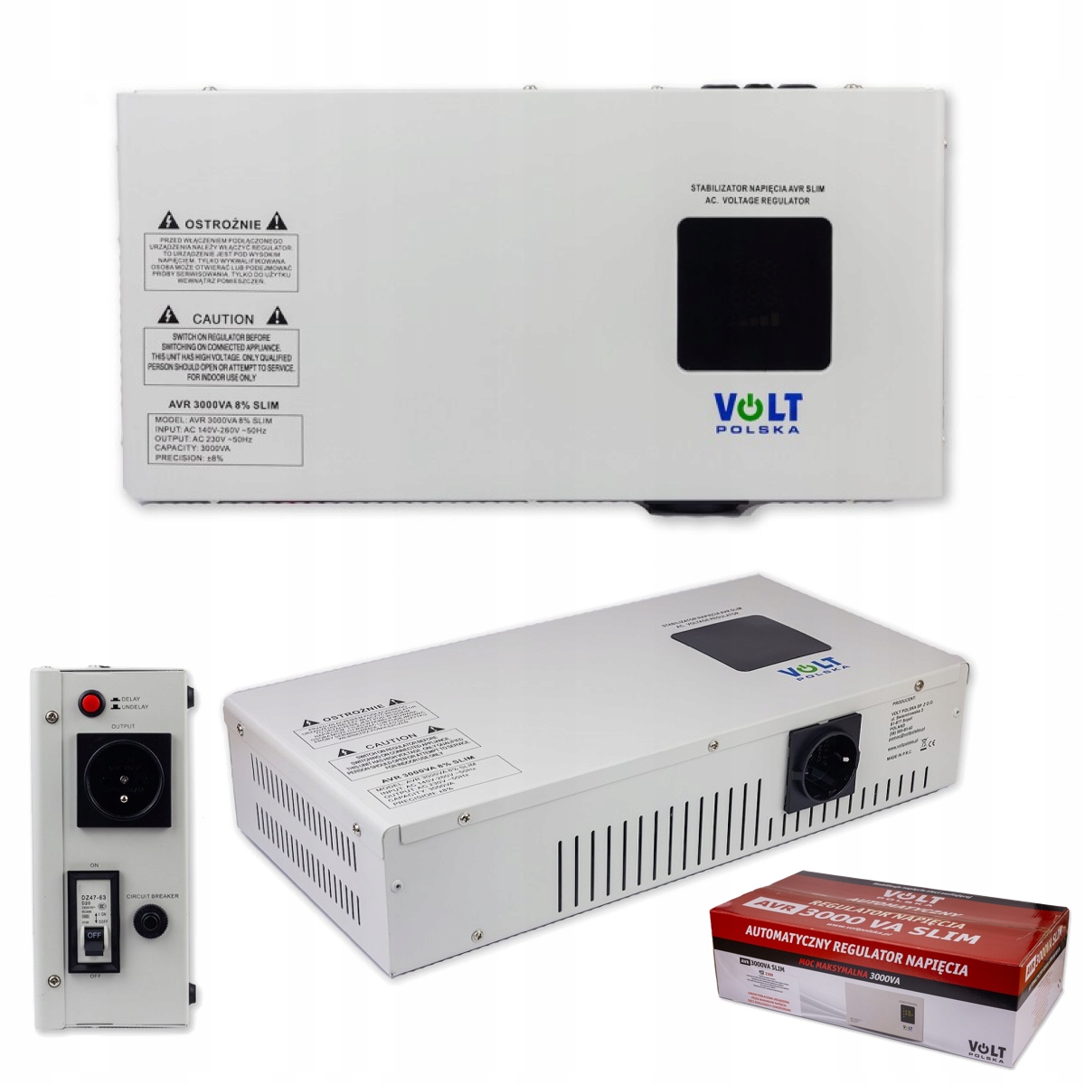 STABILIZATOR NAPIĘCIA SIECIOWEGO PRĄDU AVR SLIM 3000VA WISZĄCY Agregat PIEC