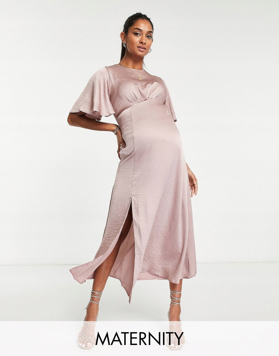 MATERNITY SUKIENKA MIDI ROZM L 318