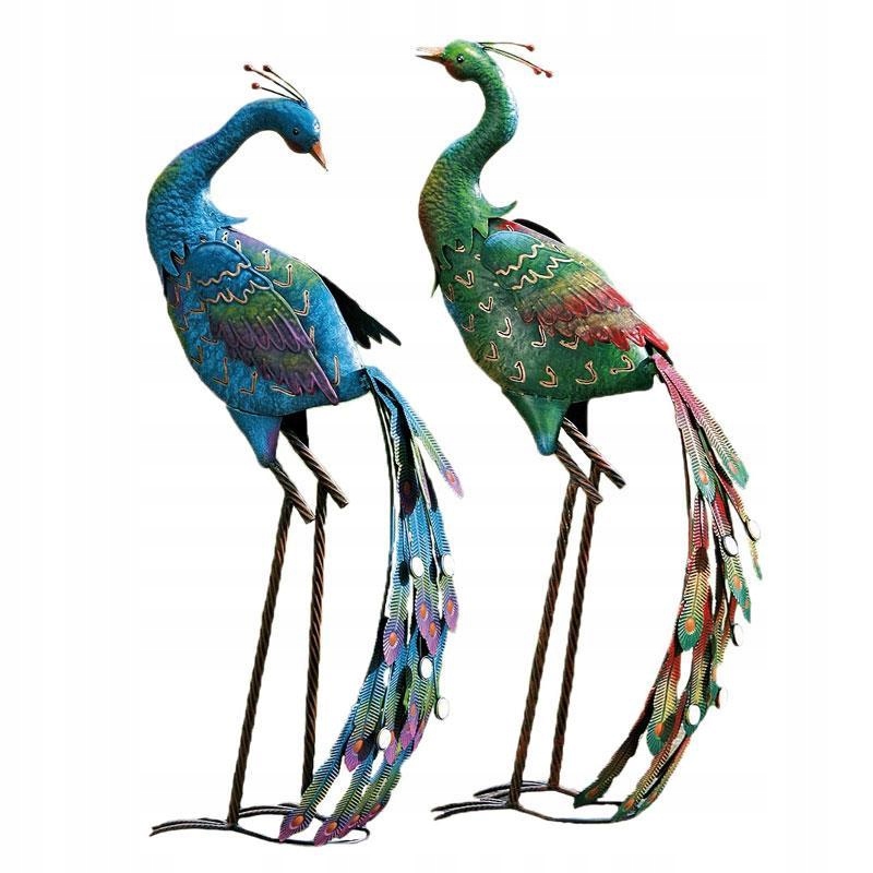 Dekoracyjna figurka metalowa Paw komplet 2 szt