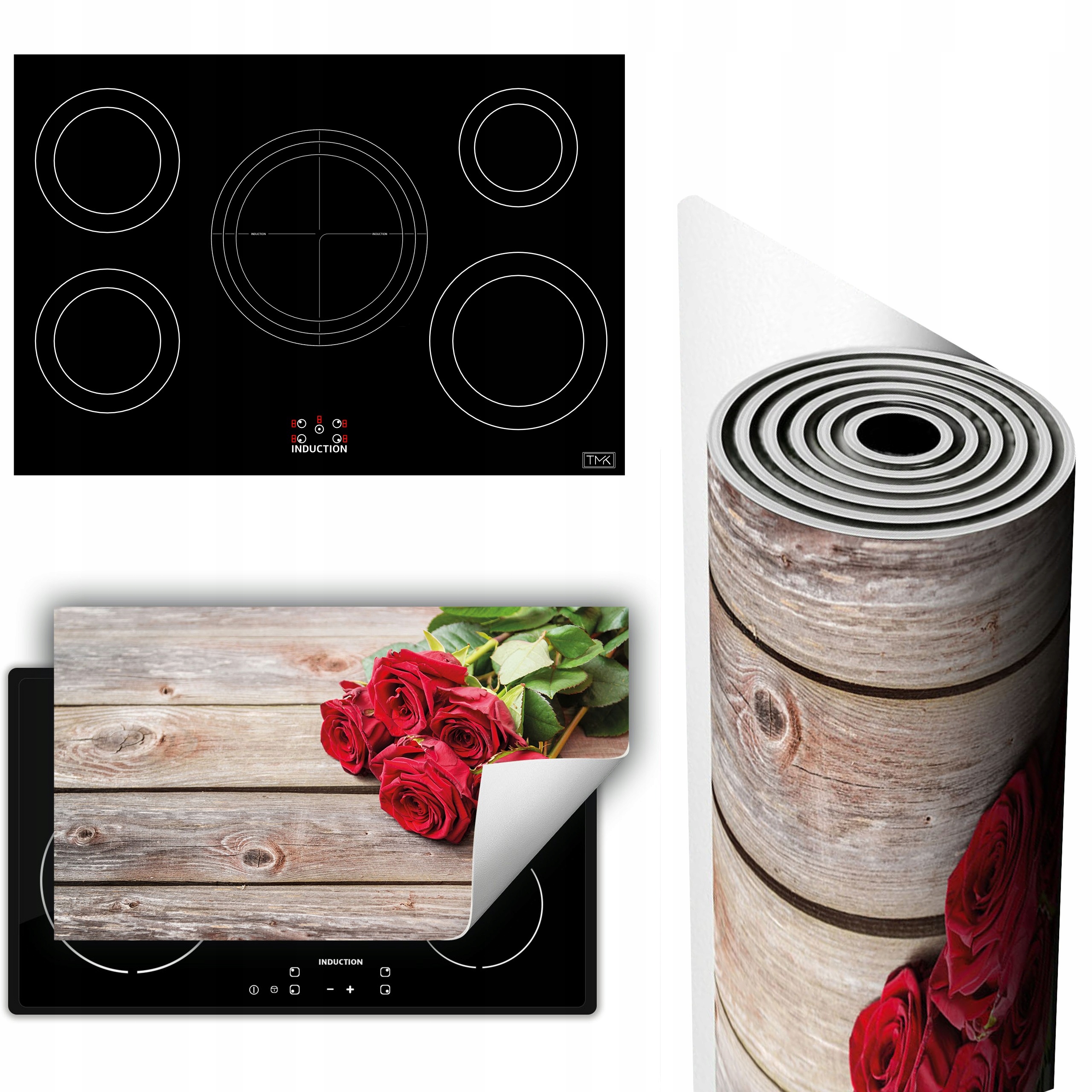 Vinylová Podložka Na Ochranu Kuchyňské Desky 90x52 Růže dřevo