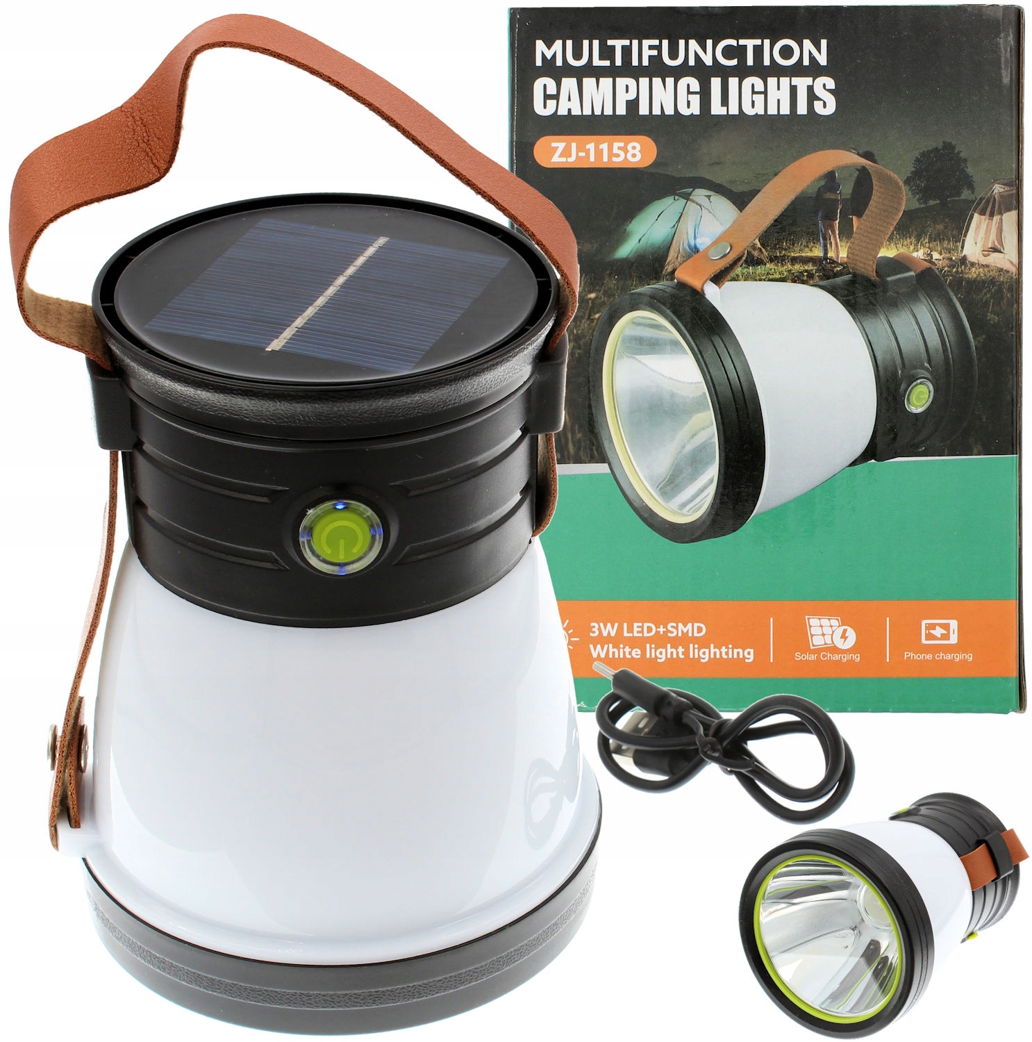 

Latarka Lampa Led PowerBank Usb Kemping Solar