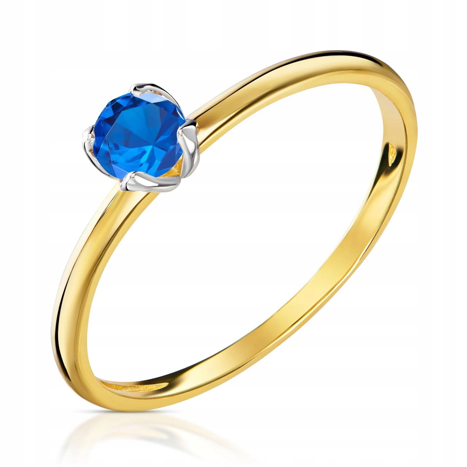 Zlatý Prstýnek S Modrým Očkem 585 V Barvě Safíru, Jemný Vel. 18