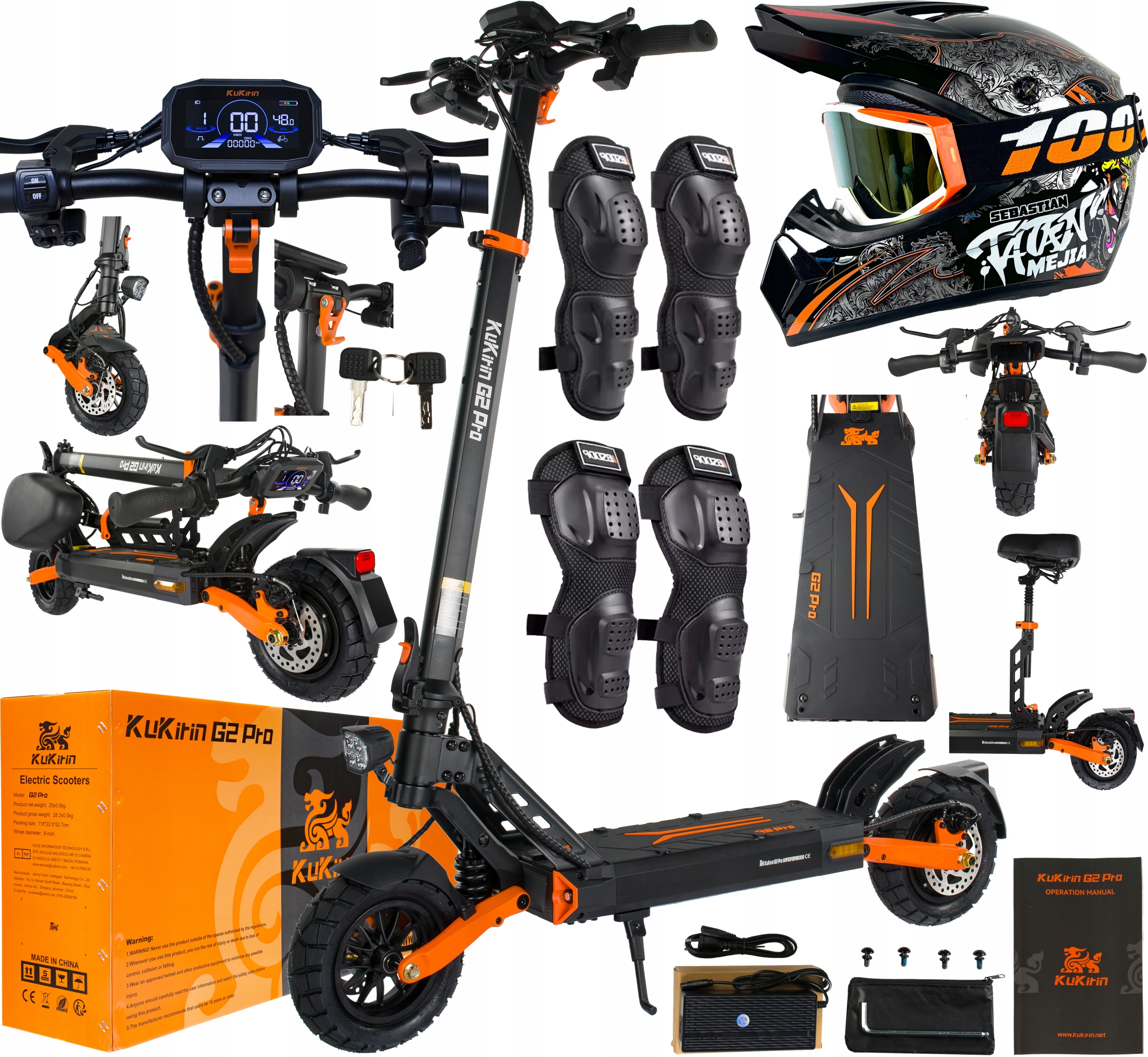 KuKirin G2 Pro Składany Terenowy 600W 48V 15.6AH 45KM/H 9" Meski/Damski Pl